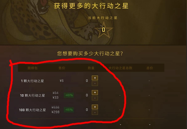 CSGO狂牙大行动星星多少钱一颗星空体育app 大行动之星具体价格一览(图1)