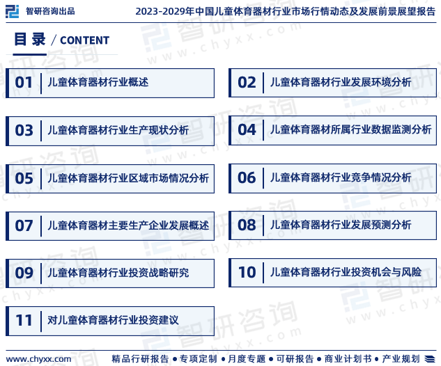 2023年中星空体育官网国儿童体育器材行业现状及未来发展趋势研究报告（智研咨询发(图2)